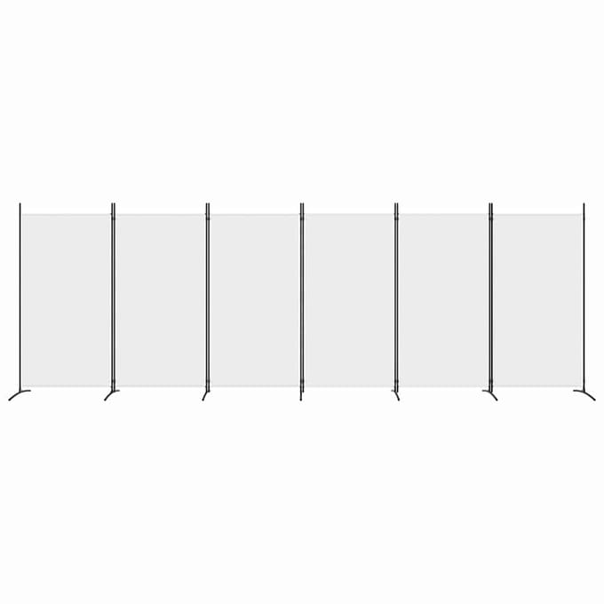vidaXL - Kamerscherm - met - 6 - panelen - 520x180 - cm - stof - wit