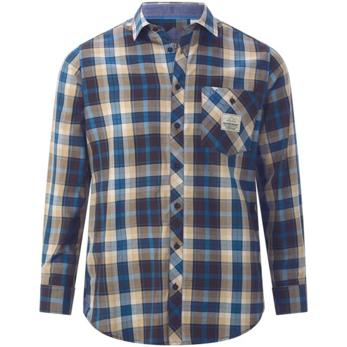 Jan Vanderstorm herren Overhemd - 41/42 - bruin - Plus Size