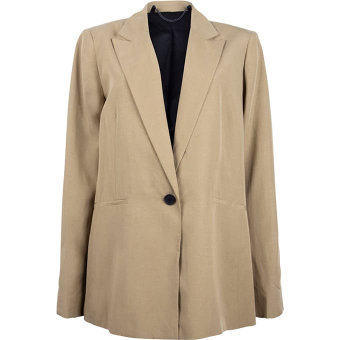 AllSaints Yolanda Lyn Blazer Light Khaki Brown Maat: 44 | Blazers Outlet | Dames | Bruin