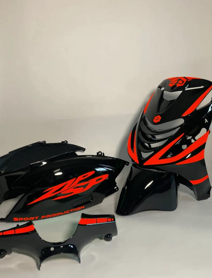 Piaggio Zip Stickerset - Sport Production - Fluor orange