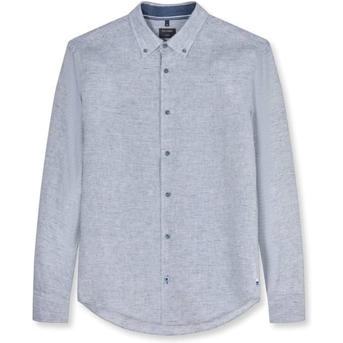 OLYMP Casual Overhemd, Regular Fit, Button-down, Koningsblauw