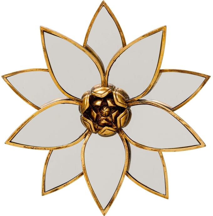Wanddecoratie spiegel lotus Ø32cm Kare Design