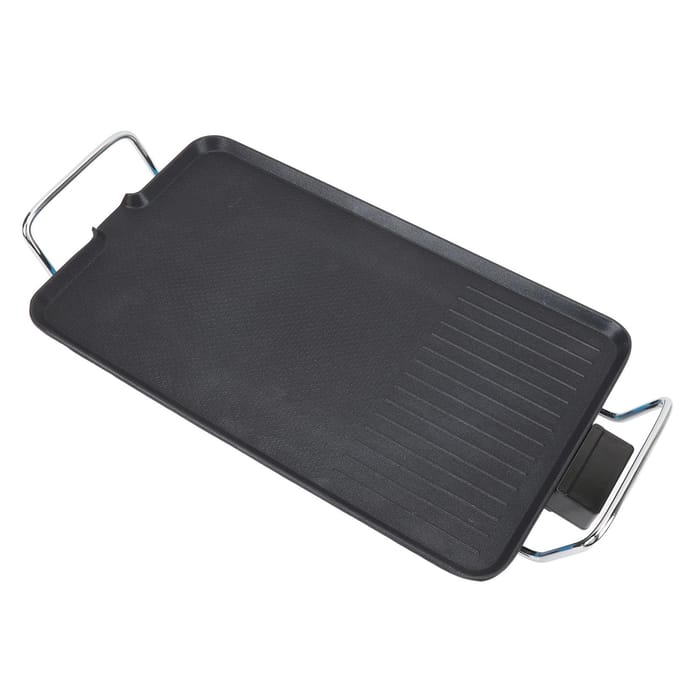 Elektrische Bakplaat Klein Rookvrij Anti-aanbak Multifunctioneel Fornuis Top Platte Bakplaat voor Ontbijt L(for 6.5-9kg) gray