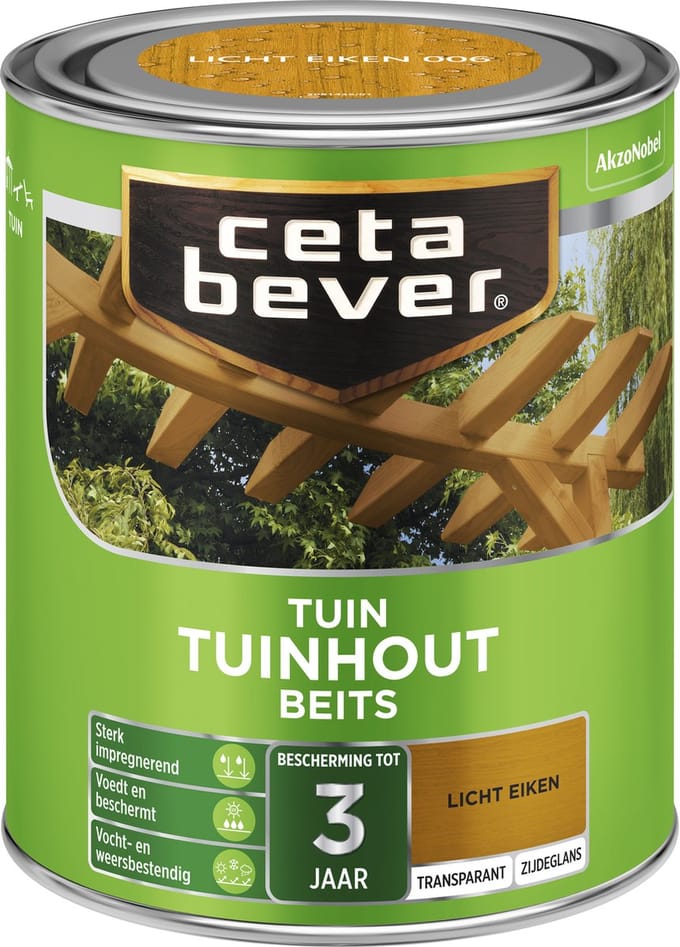 Cetabever - Tuinbeits Tuinhout Transparant - Licht Eiken - 750 Ml