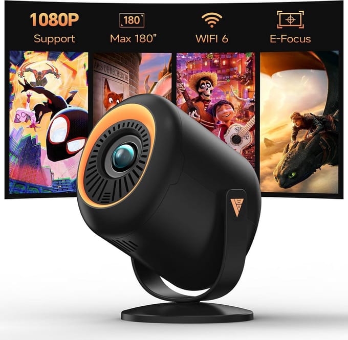 Mini Projector - Draagbare Beamer - Home Cinema - Automatische Trapeziumcorrectie - 180 Inch Display - Zwart