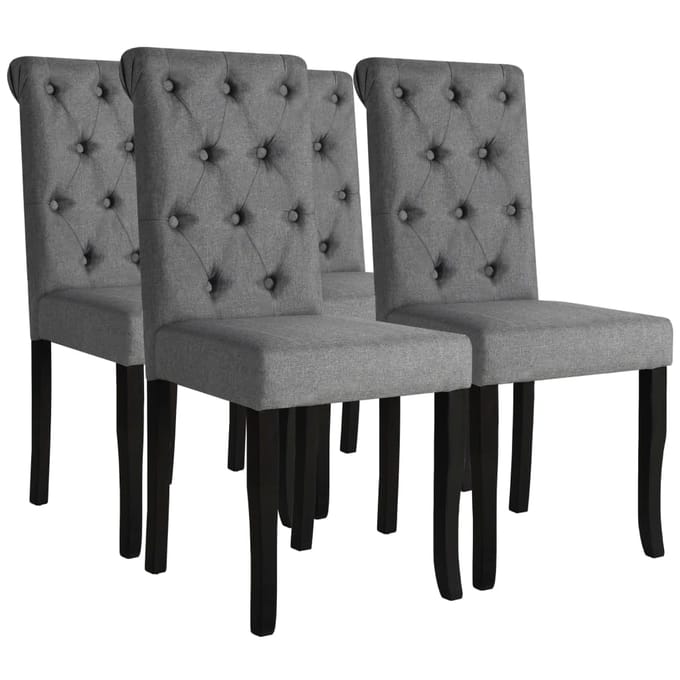 vidaXL - Eetkamerstoelen - 4 - st - stof - donkergrijs