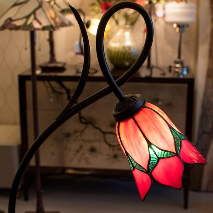 Tiffany Vloerlamp Lovely Flower Red - Art Deco Trade