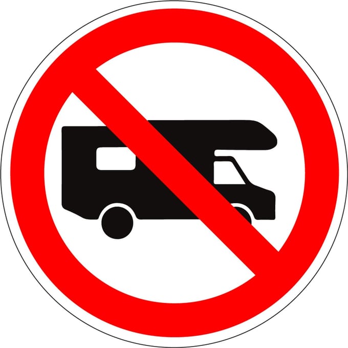 Campers verboden bord 100 mm