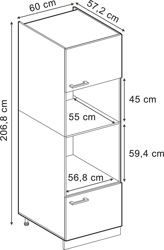 Vicco R-Line Magnetronkast – 60 cm Antraciet landhuis