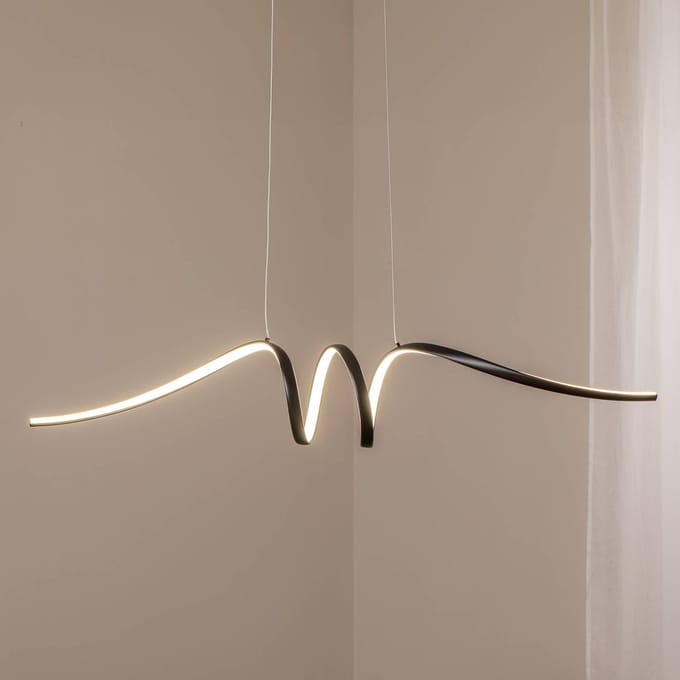 Milagro Lighting LED hanglamp Loop, metaal, zwart-chroom, 4.000 K