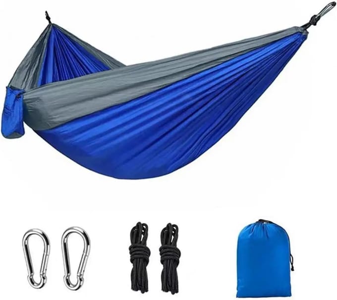 Hangmat met frame - Compacte draagbare - Outdoor avonturen - Sterk draagvermogen - 270 x 140 cm - Blauw