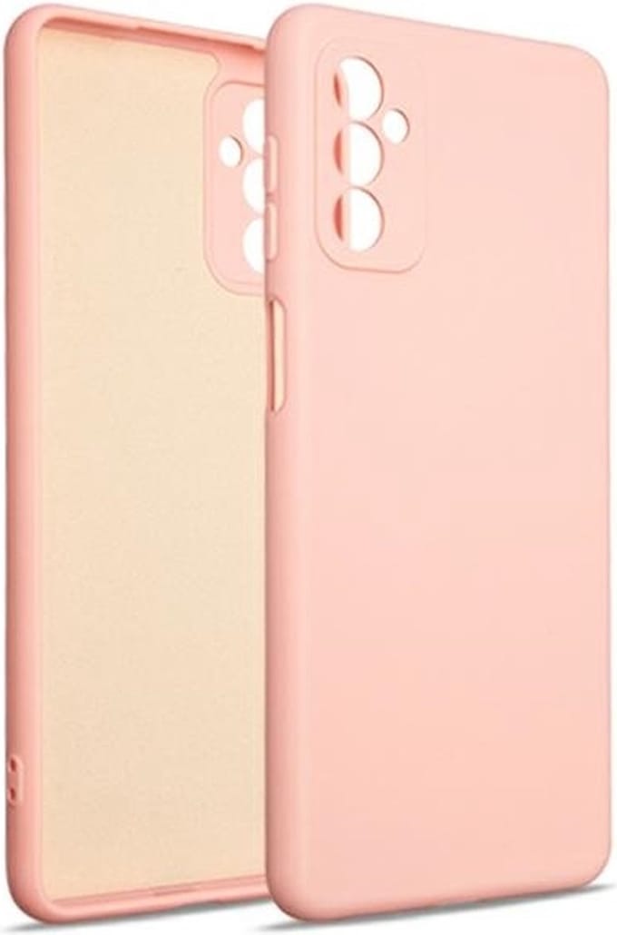 Beline Serie - Siliconen Hoesje - Samsung M52 - Roze - Rosegold Afwerking