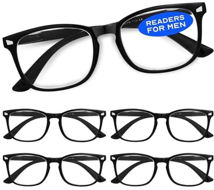 5 Pack Leesbrillen met Blauw Lichtfilter voor Vrouwen en Mannen - Modebril met Veer Scharnier
