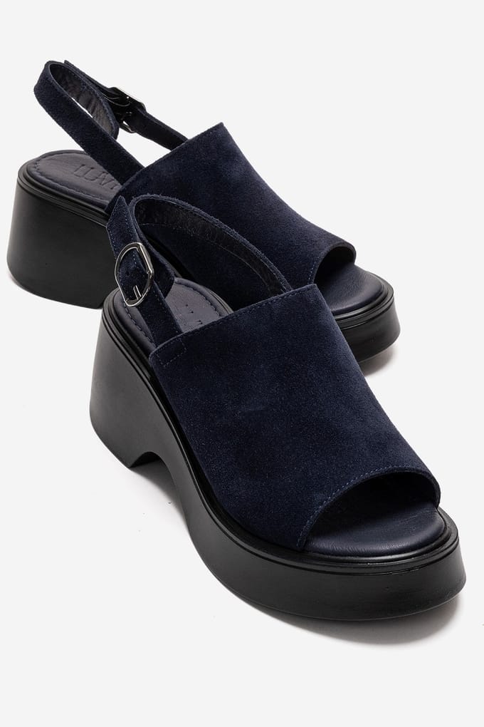 Power Leer Platform Sleehak Sandalen (Women)