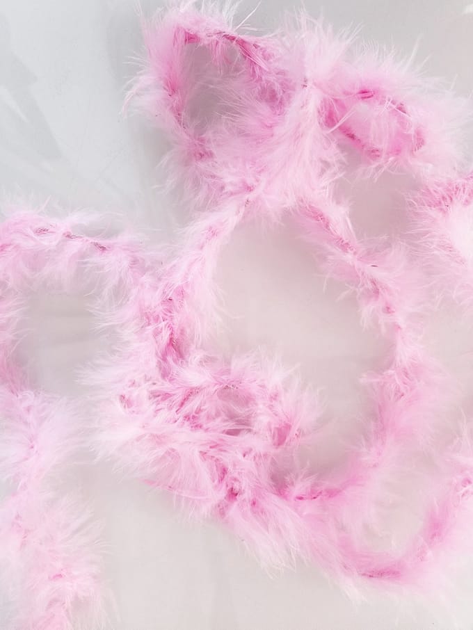 Roze marabou bont fournituren