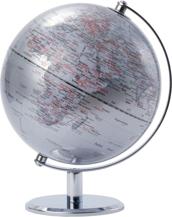 Troika | Wereldbol LUNAR | Zilver | Ø20cm / Emform