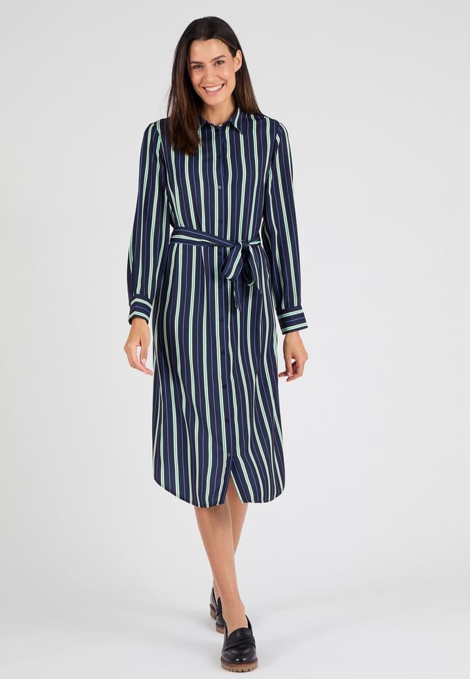 Damart - Gestreepte blousejurk - Dames - Blauw - 42