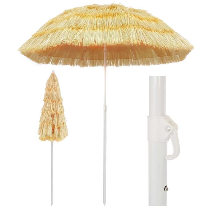 vidaXL - Strandparasol - Hawaï - stijl - 180 - cm - naturel