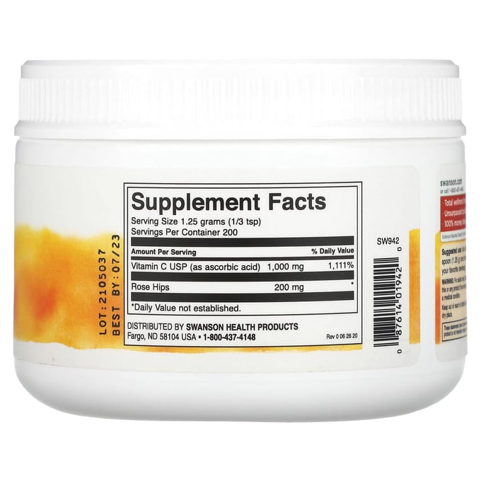 Vitamine C Poeder met Rozenbottel, 250G(8.8oz)