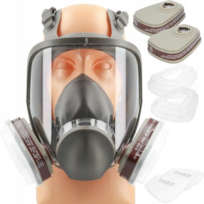 Herbruikbaar gasmasker met katoenfilter voor industrieel gebruik