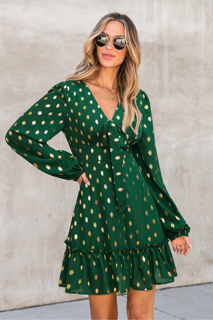 Pep Talk Polka Dot Mini-jurk