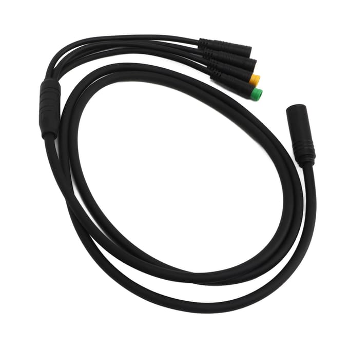 Câble de Conversion Moteur Vélo Étanche 1 pour 4 Fil d'Extension Moteur Mid-Drive pour BAFANG BBS01 black