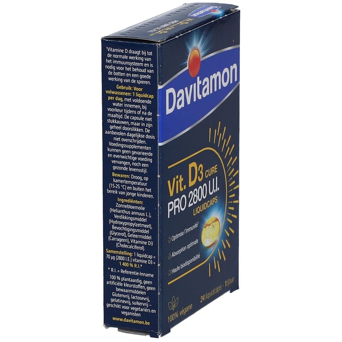 Davitamon Vitamine D3 Pro 2800 IU Vegan 24 Liquidcaps