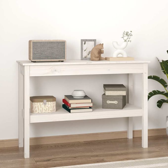 vidaXL - Wandtafel - 110x40x75 - cm - massief - grenenhout - wit
