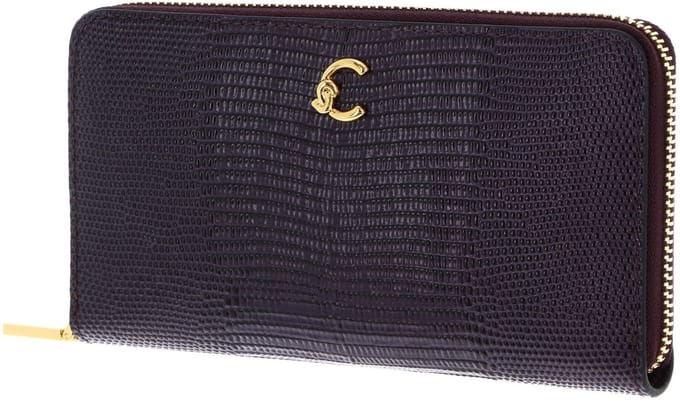 COCCINELLE Leren portemonnee C-Me Lizard Wallet Prune donkerpaars