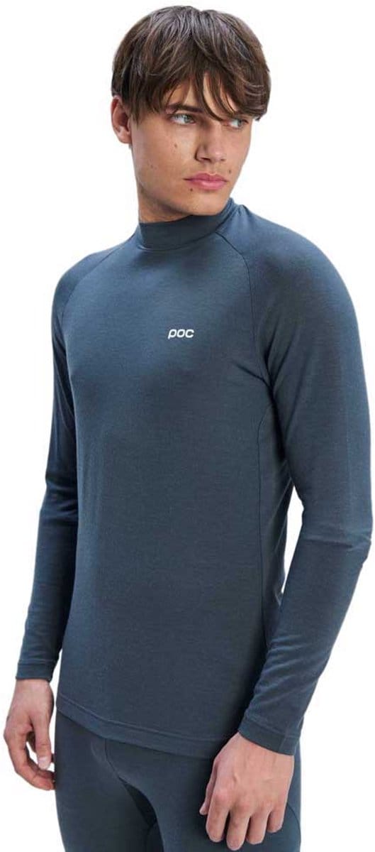 POC Layer Merino Mock Neck Jersey, thermoshirt, heren, donkergrijs