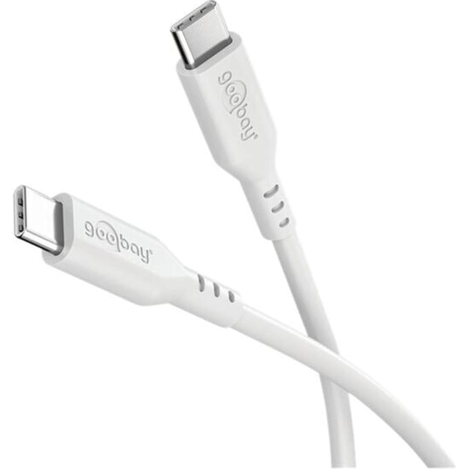 Goobay USB-C siliconen kabel | USB2.0 | PD 60W | wit | 1,5 meter