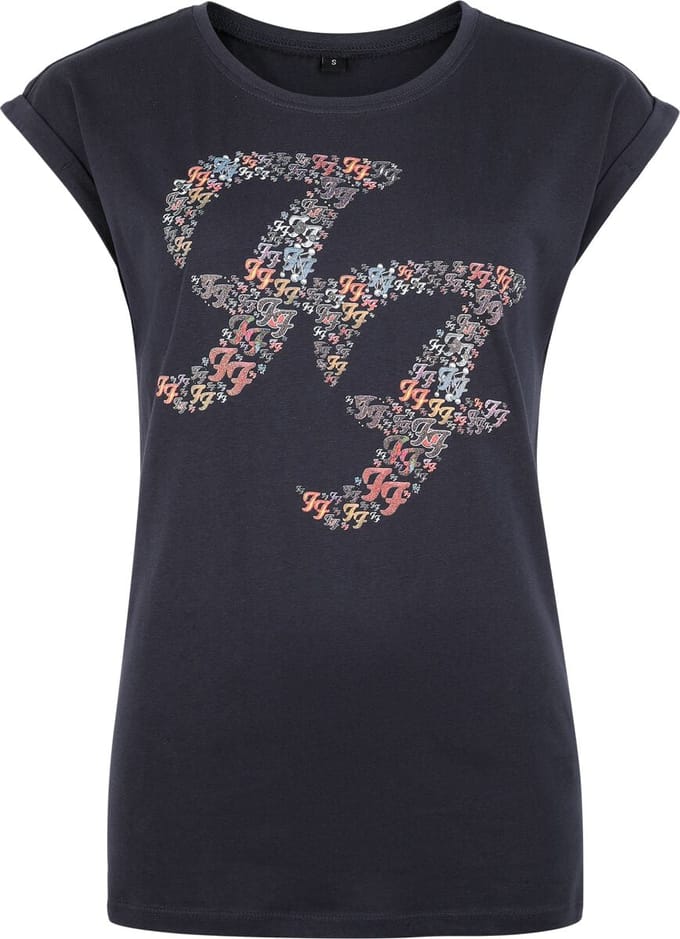 Foo Fighters T-shirt - Logo Crystals - S tot XXL - voor Vrouwen - navy