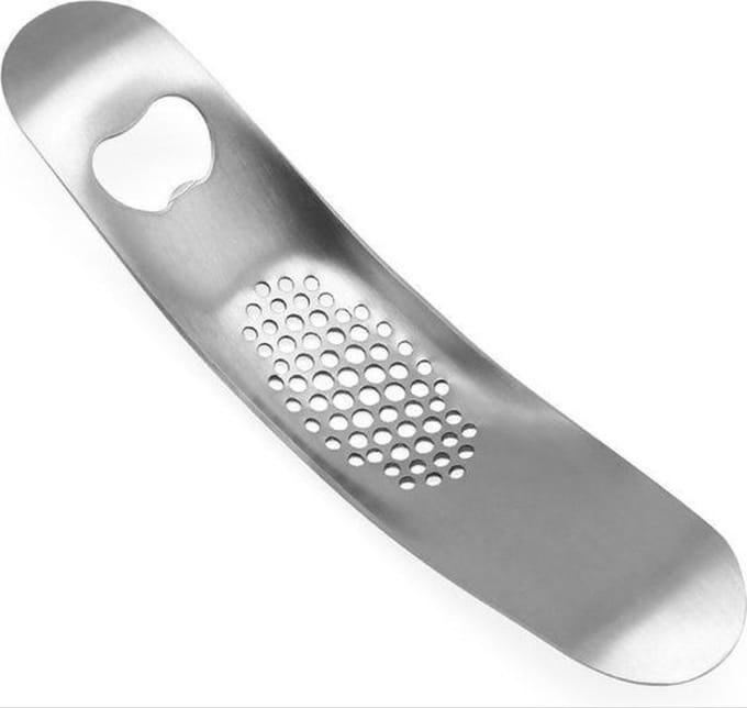 Go Go Gadget - Knoflookpers - Met bieropener - RVS - Zilver