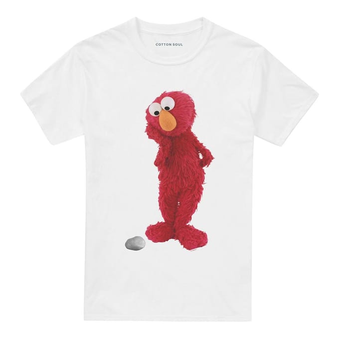 Sesamstraat Unisex Volwassen Existentiële Elmo # T-shirt S wit