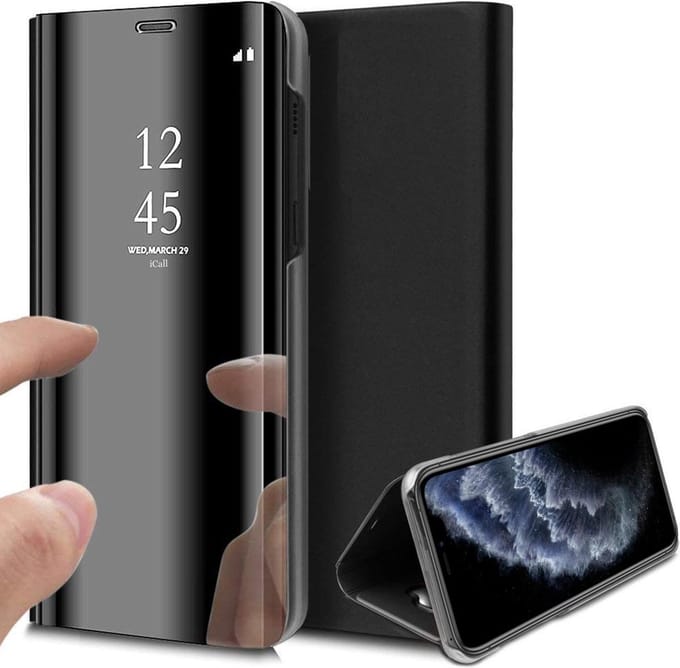 Hoesje geschikt voor iPhone 11 pro max - spiegel book case cover zwart
