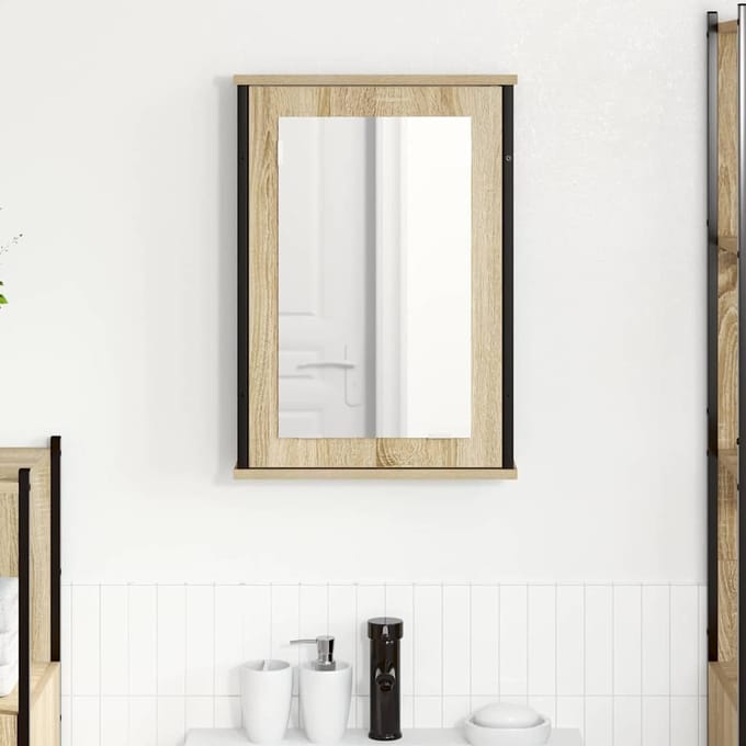vidaXL - Spiegelkast - Sonoma - Eik - 42 - x - 12 - x - 60 - cm - Bewerkt - hout