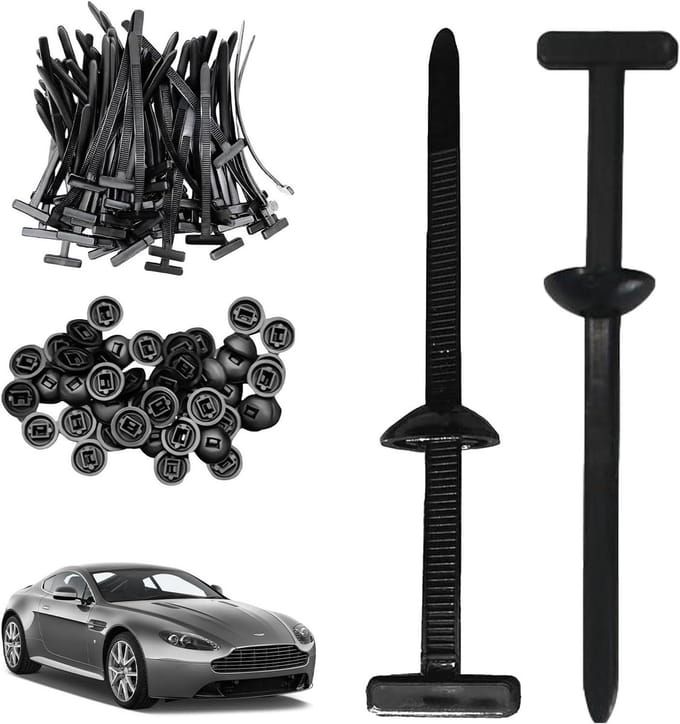 Kabelbinders gesp - Herbruikbare tie wraps - Auto reparaties - Zelfborgend mechanisme - 100 stuks - Zwart