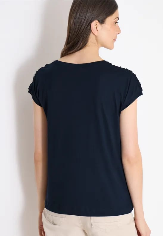 Shirt met korte mouwen en rimpels