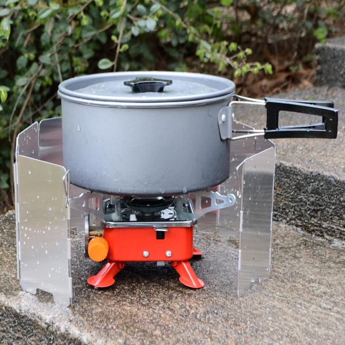 Buiten Picknick Windscherm Mini 9-delig Kookkop Windscherm Camping Windscherm gray