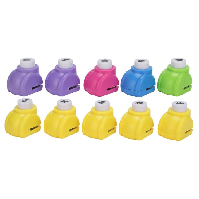 10 stuks Gatponsen Verschillende Patronen Eenvoudige Bediening Draagbare Pons Knutselset voor DIY Knutselen Kaarten gray