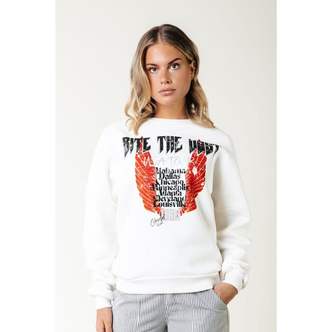 Colourful Rebel Bite The Dust Dropped Shoulder Sweater Off White Taglia: S | Maglie a manica lunga Outlet | Donna | Bianco