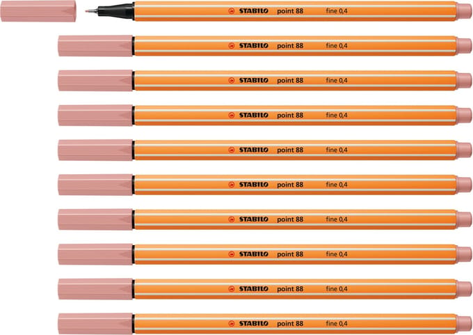 STABILO point 88 - Premium Fineliner - Fine 0,4 mm – Oudroze – Doos 10 stuks