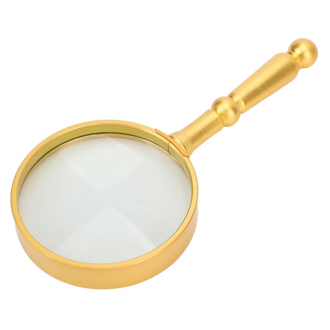 Vergrootglas Klassiek Goud Ergonomisch Handheld 6x Optisch Volledig Metaal 75mm Leesvergrootglas