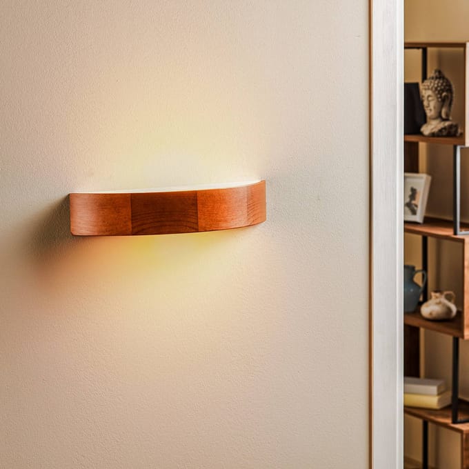 Lamkur Wandlamp Kerio, breedte 40,5 cm, rustiek grenen