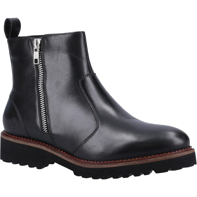 Hush Puppies Grace Suède Vrouwen Laarzen met Ritssluiting Zwart