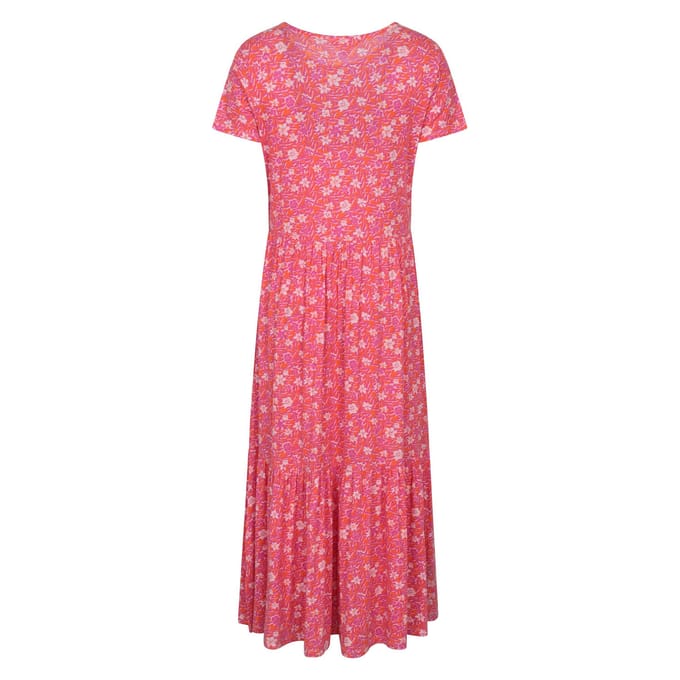 Mountain Warehouse Dames Sardinië Bloemen Gelaagd Jurk (Heldere Roze)