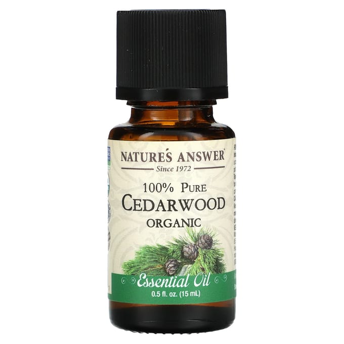 Nature'S Answer, 100% Pure Organic Essential Oil, Cedarwood, 15 Ml (0.5 Fl Oz)