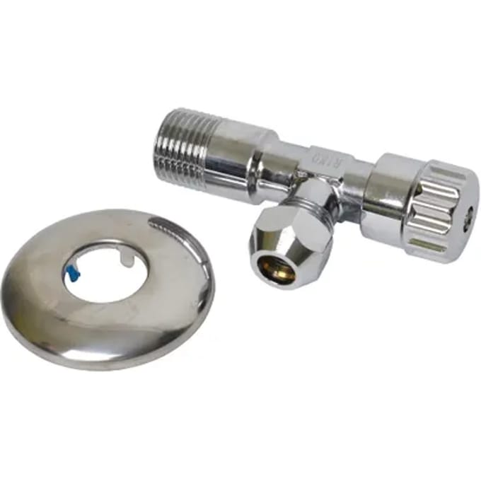 Sanivesk Hoekstopkraan Met Rozet 1/2" Buitendraadx10mm Chroom