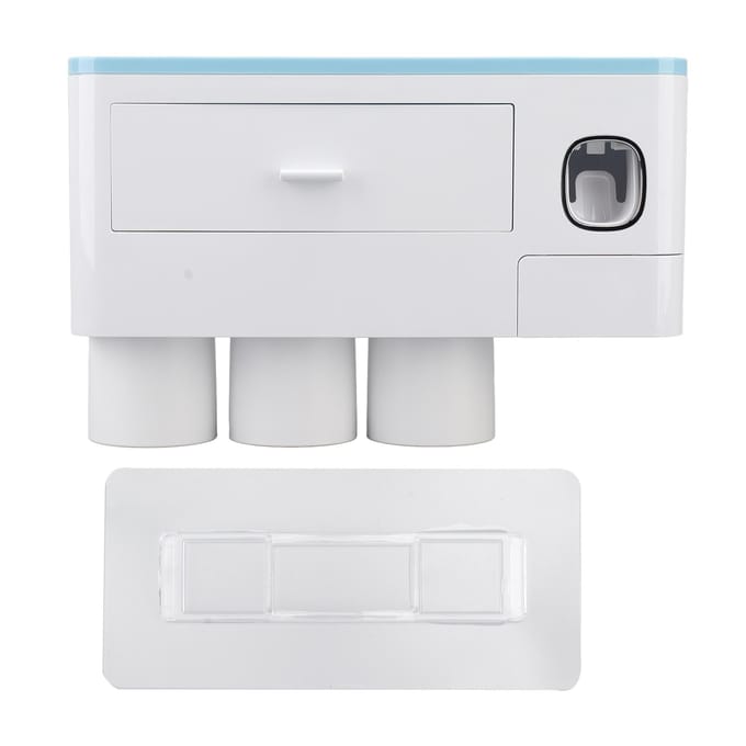 Tandpastadispenser Wandmontage Tandpastadispenser Knijperkit voor Badkameraccessoires Drie white