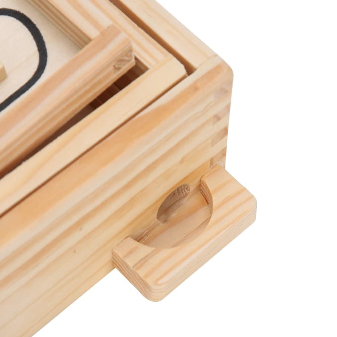 Plateau Labyrinthe en Bois Bille en Acier Équilibres Jeu de Plateau Labyrinthe Jouet d'Apprentissage Éducatif Cadeau beige